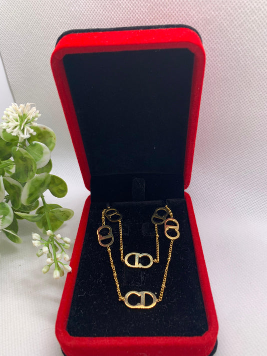 ✨ Ensemble Collier & Gourmette Dorés – Élégance Moderne ✨