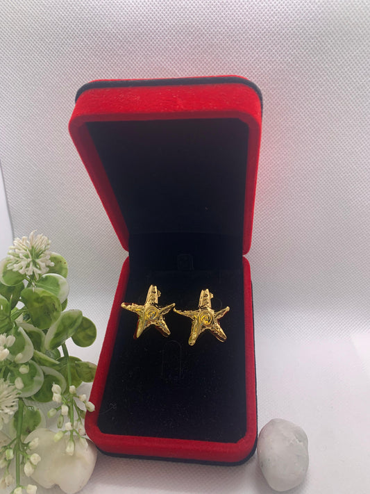 ✨ Boucles d’oreilles étoile de mer dorée – Élégance marine ✨