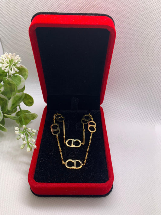 ✨ Ensemble Collier & Gourmette Dorés – Élégance Moderne ✨