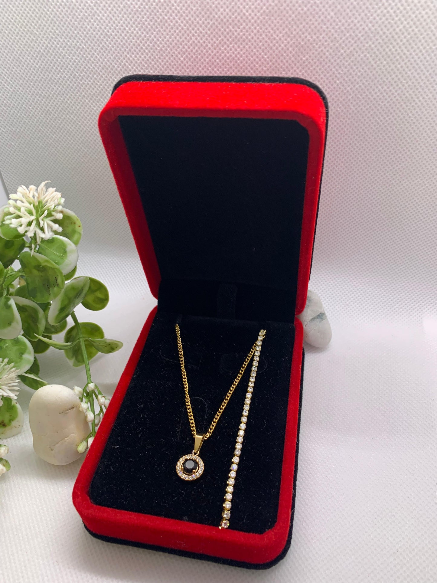 ✨ Ensemble Collier & Bracelet Riviere Dorés ✨
