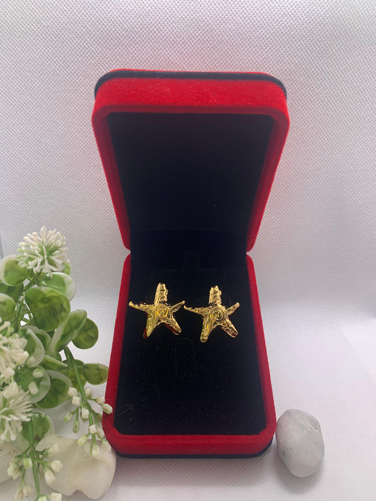 ✨ Boucles d’oreilles étoile de mer dorée – Élégance marine ✨