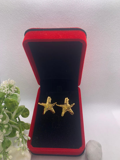 ✨ Boucles d’oreilles étoile de mer dorée – Élégance marine ✨