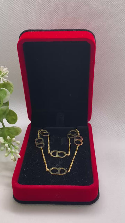✨ Ensemble Collier & Gourmette Dorés – Élégance Moderne ✨